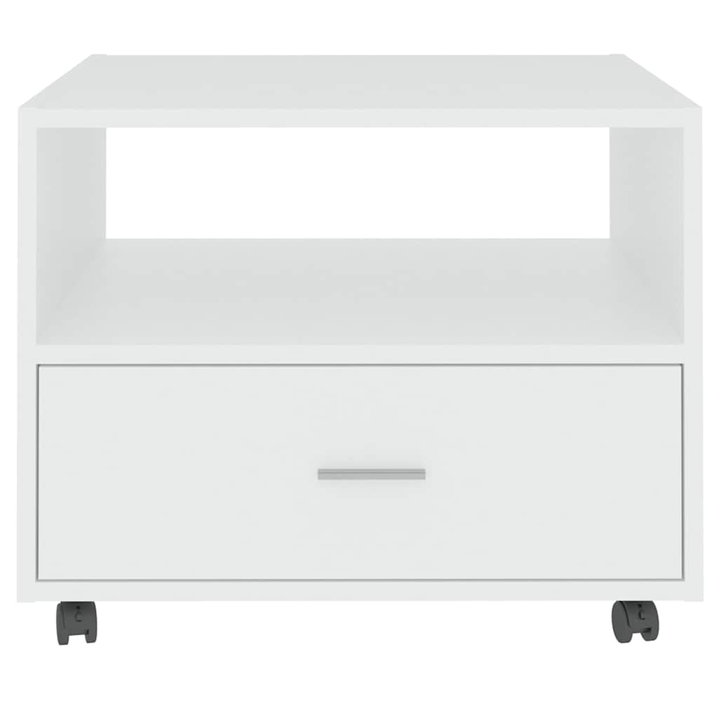 sofabord 55x55x40 cm konstrueret træ hvid