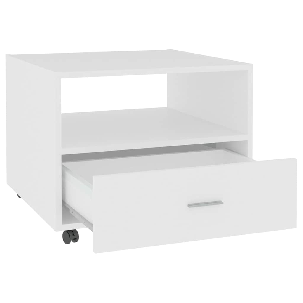 sofabord 55x55x40 cm konstrueret træ hvid