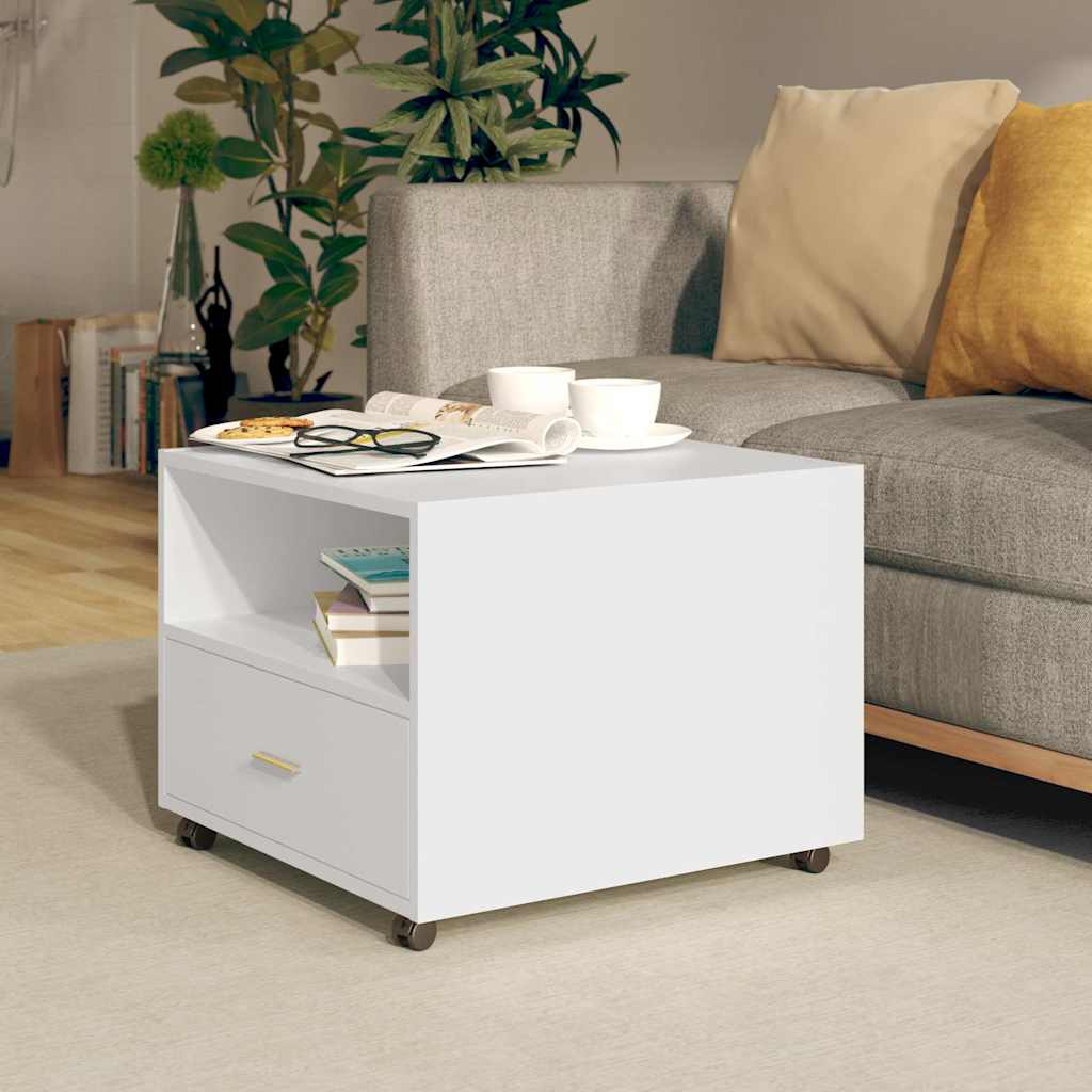 sofabord 55x55x40 cm konstrueret træ hvid