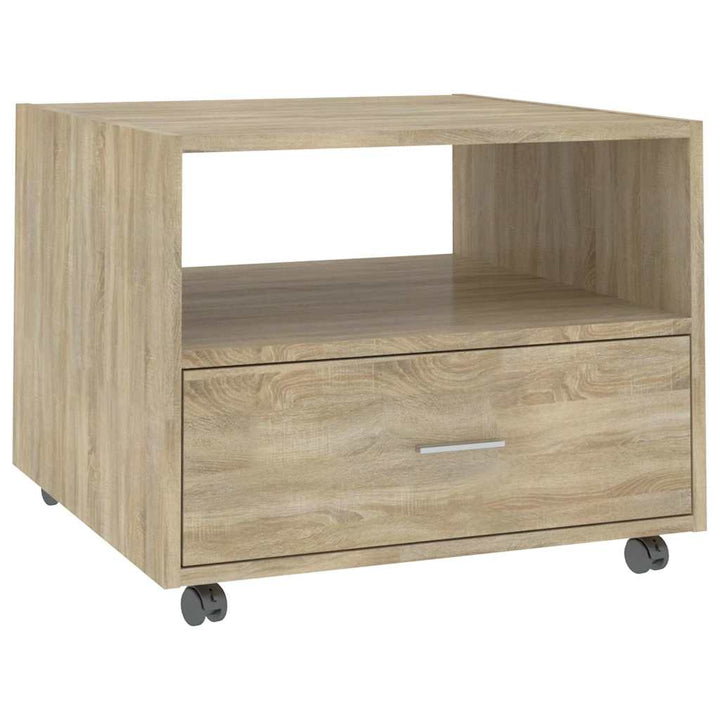 sofabord 55x55x40 cm konstrueret træ sonoma-eg