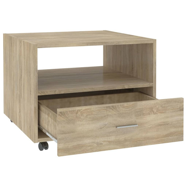 sofabord 55x55x40 cm konstrueret træ sonoma-eg