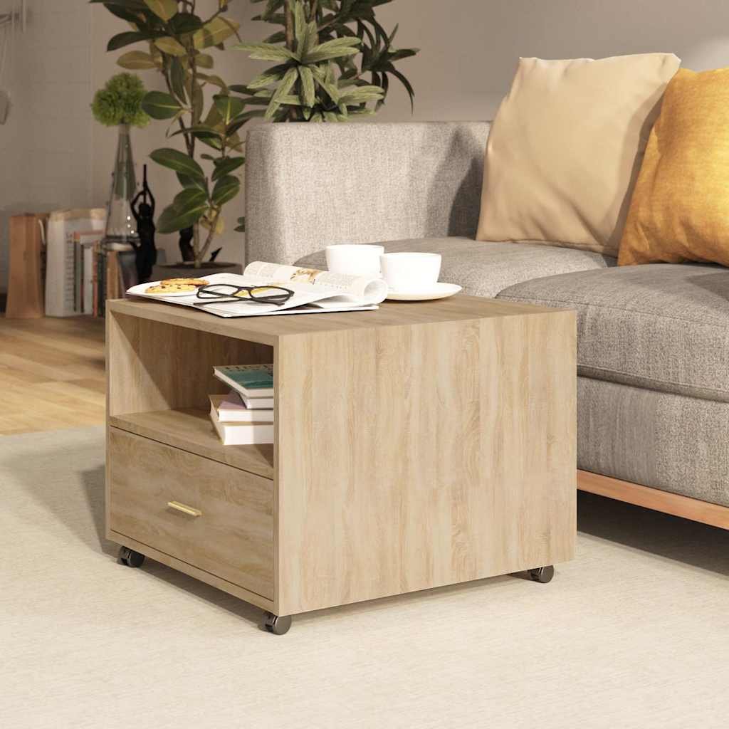 sofabord 55x55x40 cm konstrueret træ sonoma-eg