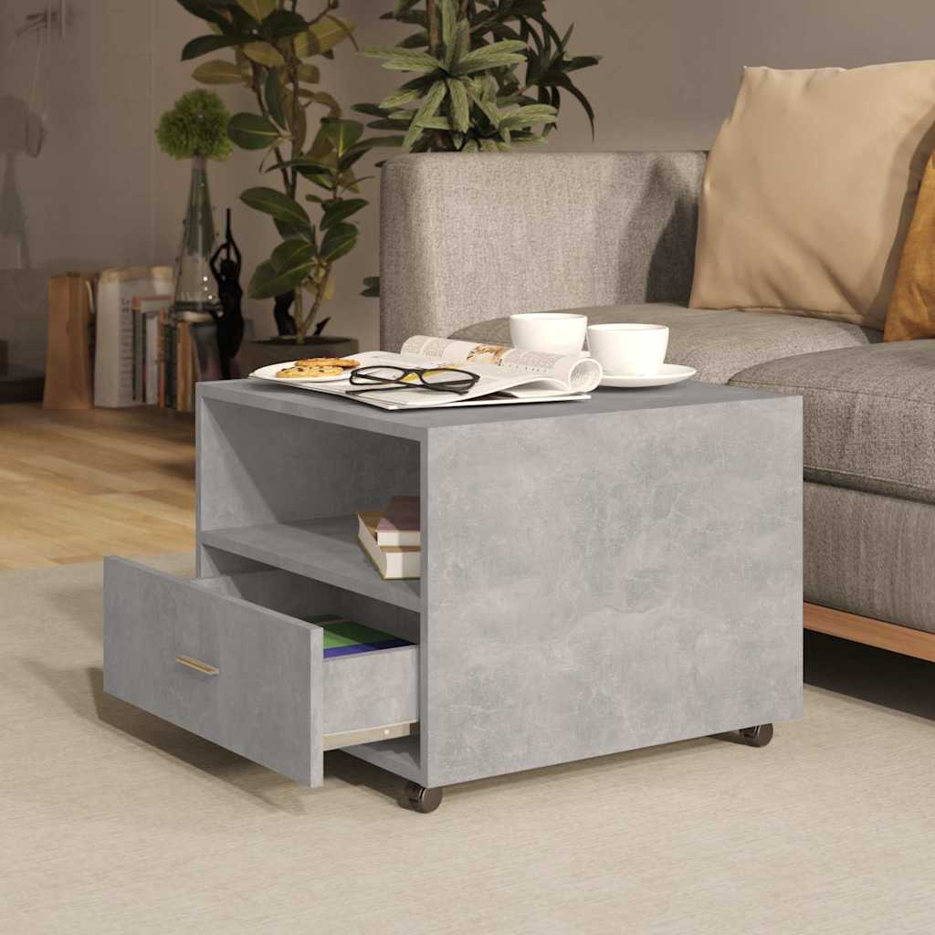 sofabord 55x55x40 cm konstrueret træ betongrå