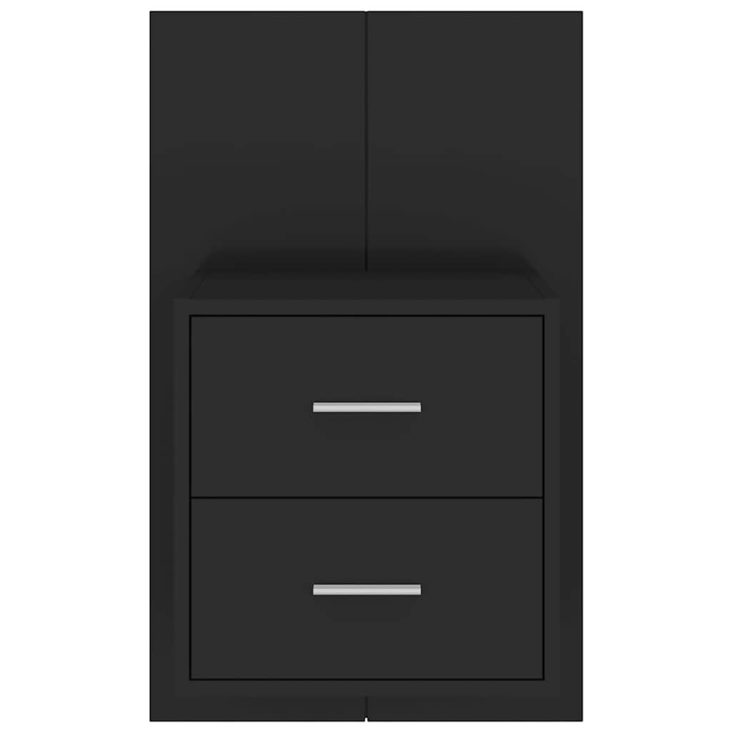 væghængt sengebord sort