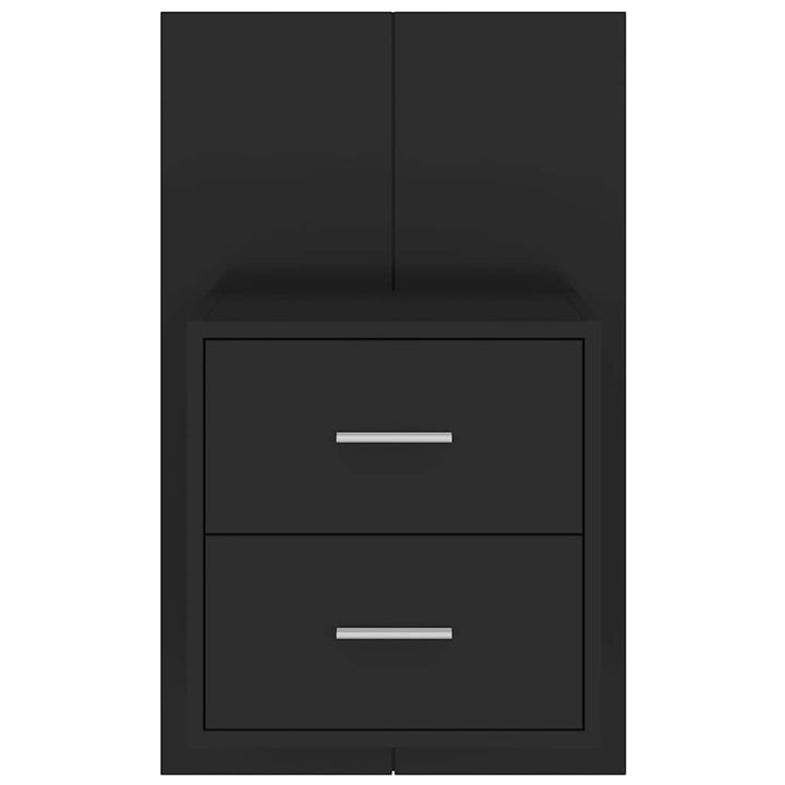væghængt sengebord sort