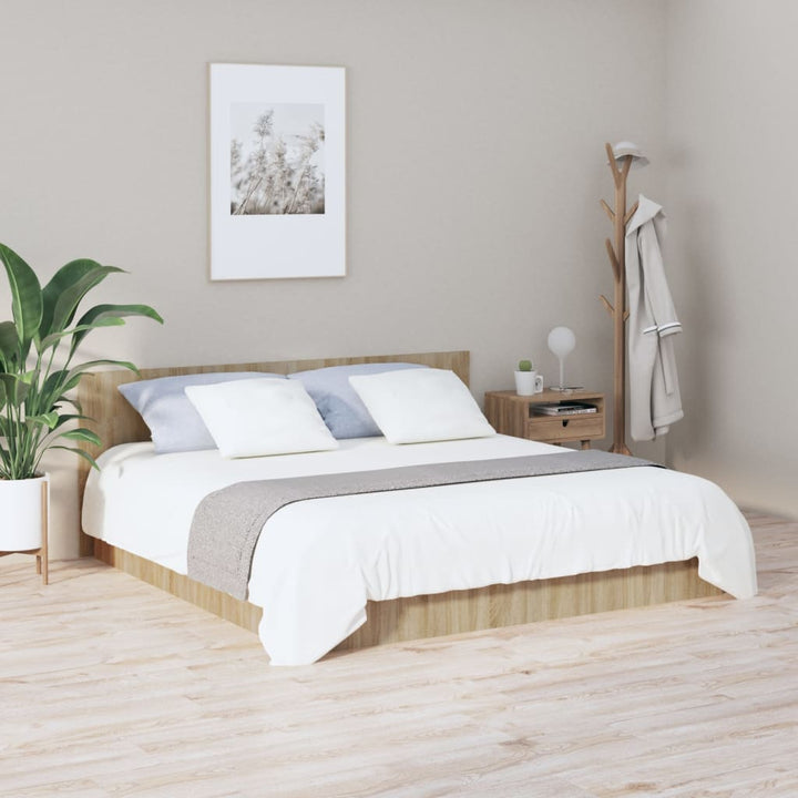 sengegærde 200x1,5x80 cm konstrueret træ sonoma-eg
