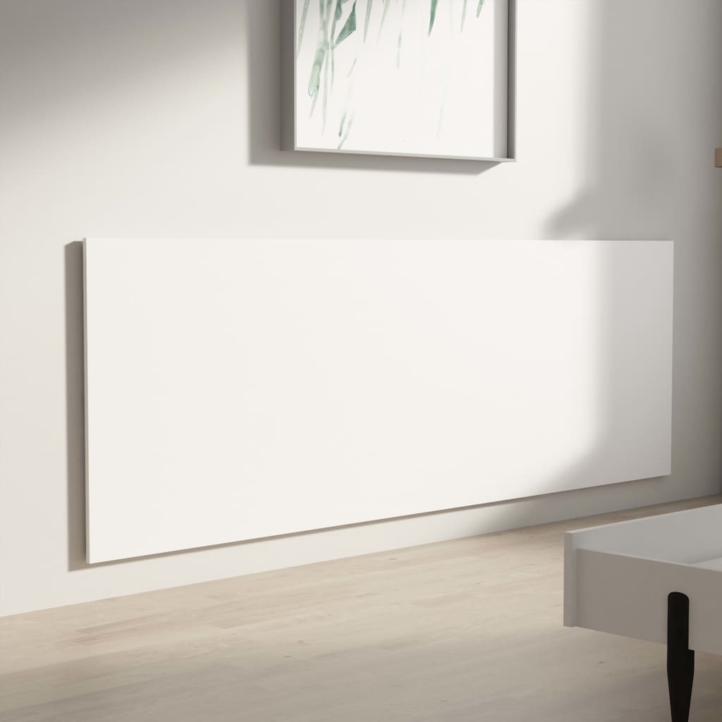 væghængt sengegærde 240x1,5x80 cm konstrueret træ hvid