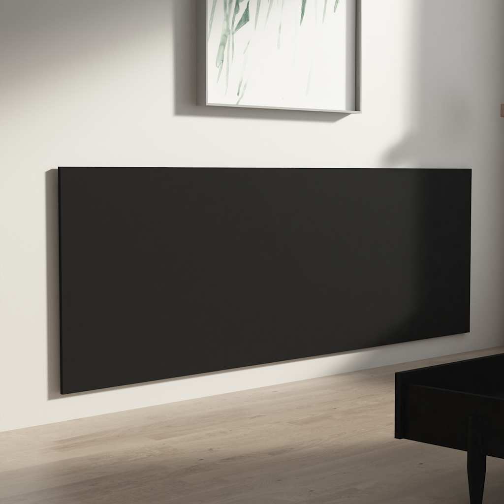 væghængt sengegærde 240x1,5x80 cm konstrueret træ sort
