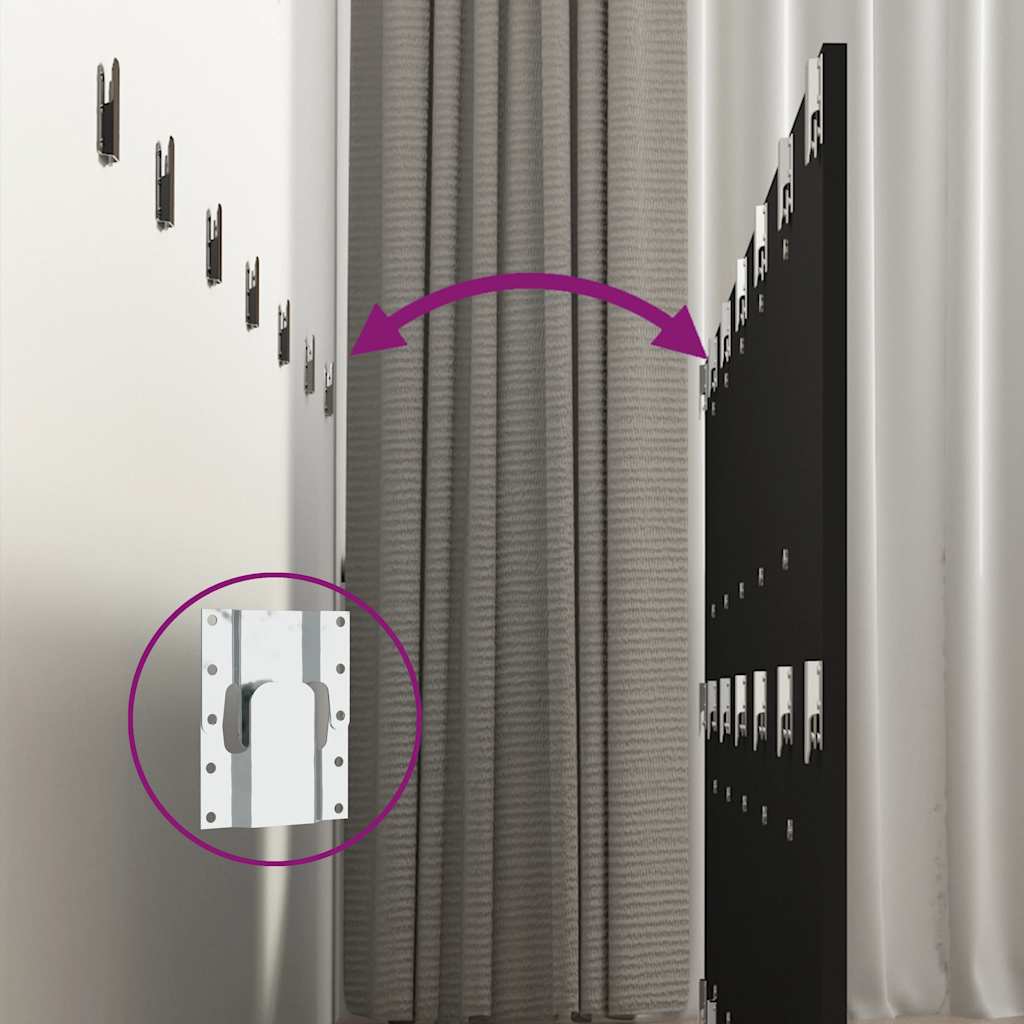 væghængt sengegærde 240x1,5x80 cm konstrueret træ sort