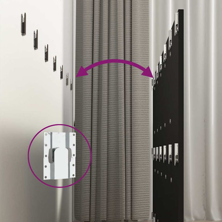 væghængt sengegærde 240x1,5x80 cm konstrueret træ sort