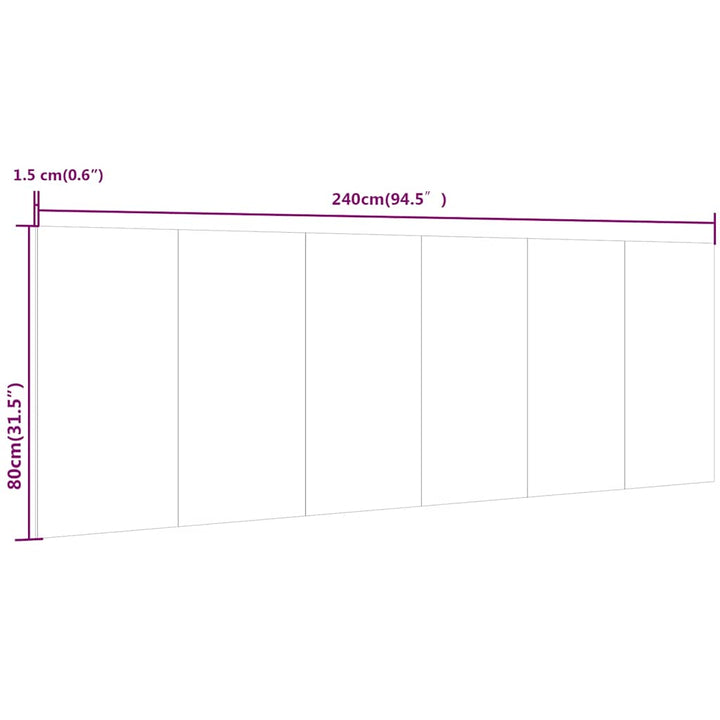væghængt sengegærde 240x1,5x80 cm konstrueret træ sort