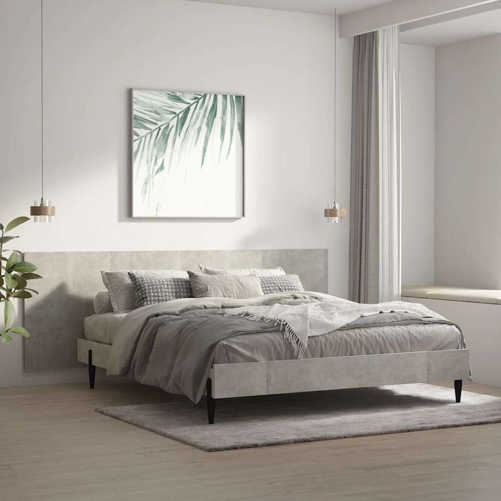 sengegærde 240x1,5x80 cm konstrueret træ betongrå