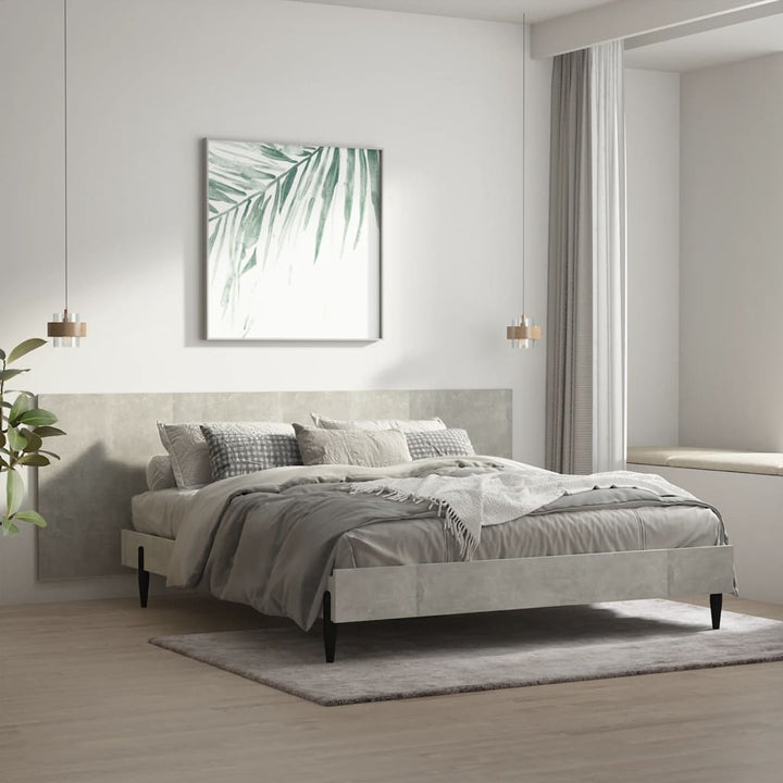 sengegærde 240x1,5x80 cm konstrueret træ betongrå