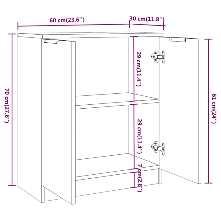 skænk 60x30x70 cm konstrueret træ betongrå