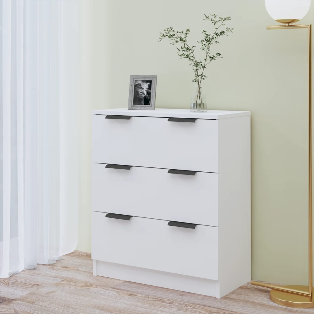 skænk 60x30x70 cm konstrueret træ hvid