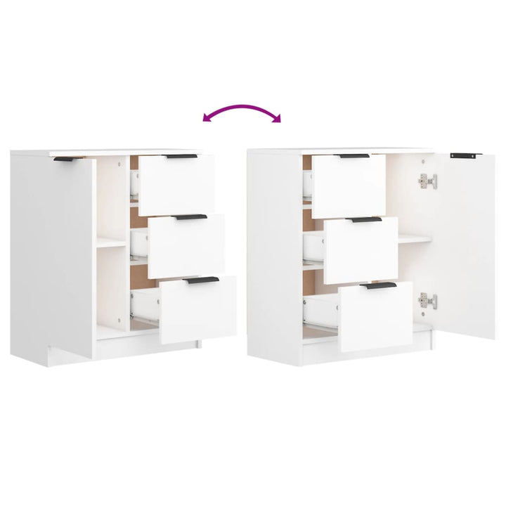 skænk 60x30x70 cm konstrueret træ hvid