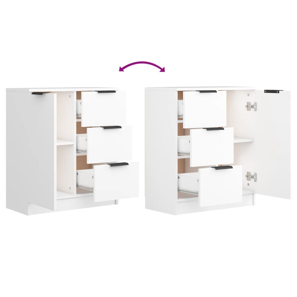 skænk 60x30x70 cm konstrueret træ hvid