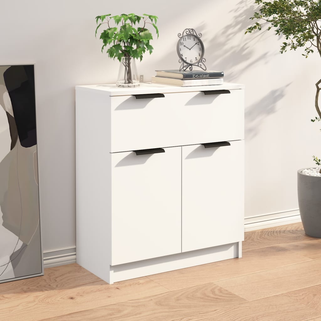 skænk 60x30x70 cm konstrueret træ hvid
