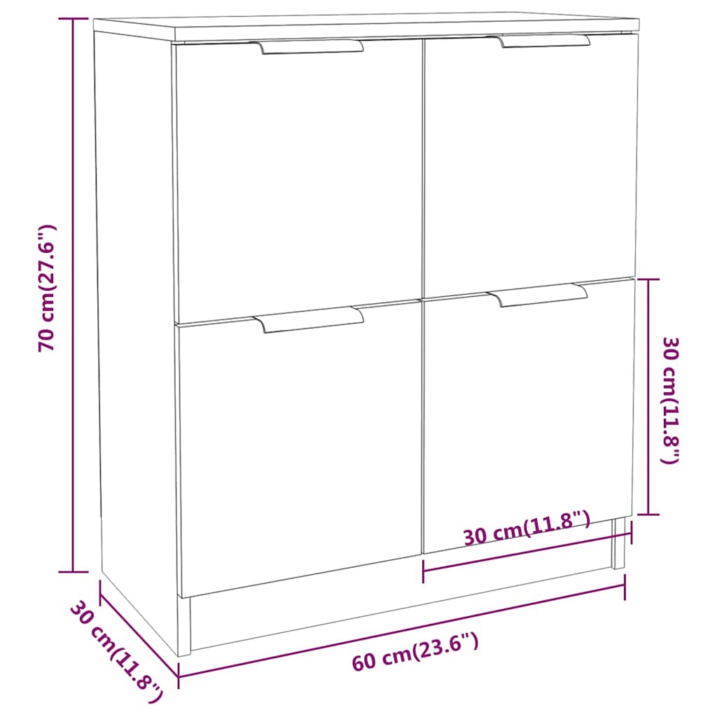 skænk 60x30x70 cm konstrueret træ sonoma-eg
