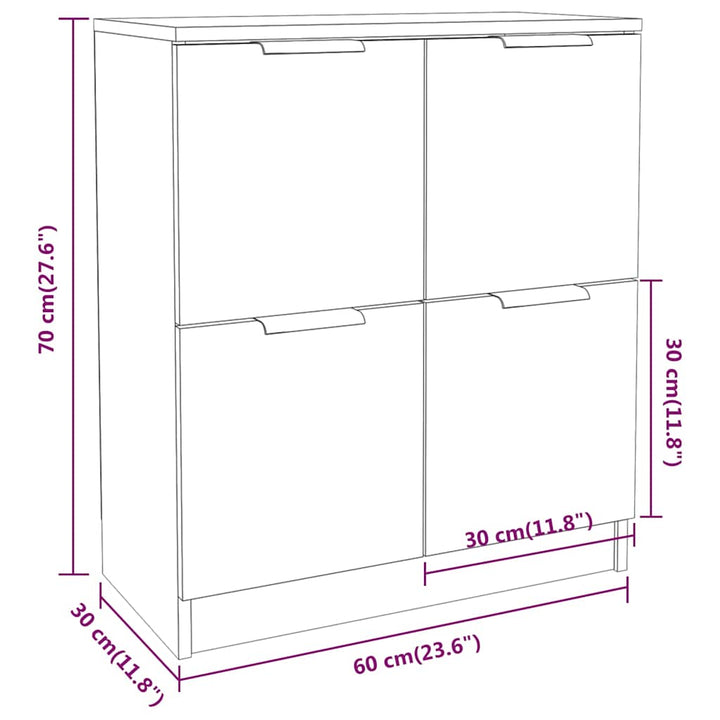 skænk 60x30x70 cm konstrueret træ sonoma-eg