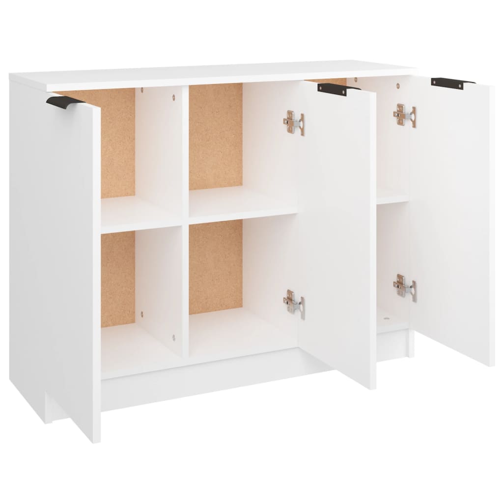 skænk 90,5x30x70 cm konstrueret træ hvid