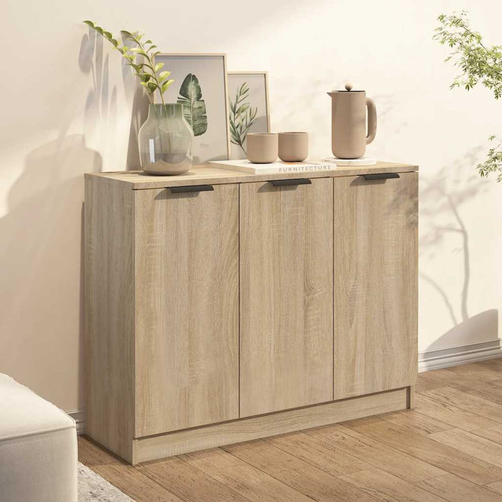 skænk 90,5x30x70 cm konstrueret træ sonoma-eg
