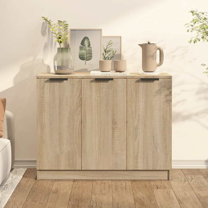skænk 90,5x30x70 cm konstrueret træ sonoma-eg