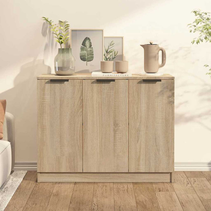 skænk 90,5x30x70 cm konstrueret træ sonoma-eg
