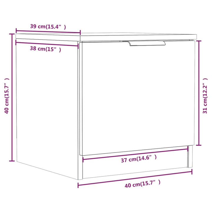 sengeborde 40x39x40 cm 2 stk. sonoma-eg
