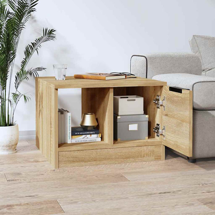 sofabord 50x50x36 cm konstrueret træ sonoma-eg