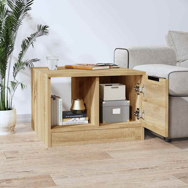 sofabord 50x50x36 cm konstrueret træ sonoma-eg