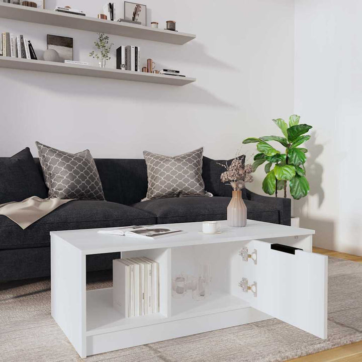 sofabord 102x50x36 cm konstrueret træ hvid