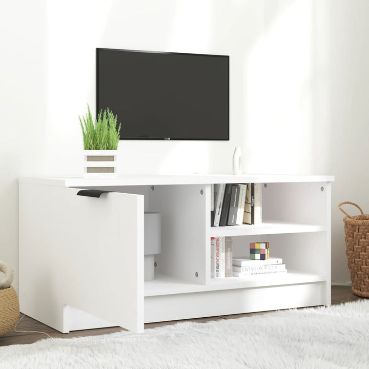 tv-bord 80x35x36,5 cm konstrueret træ hvid