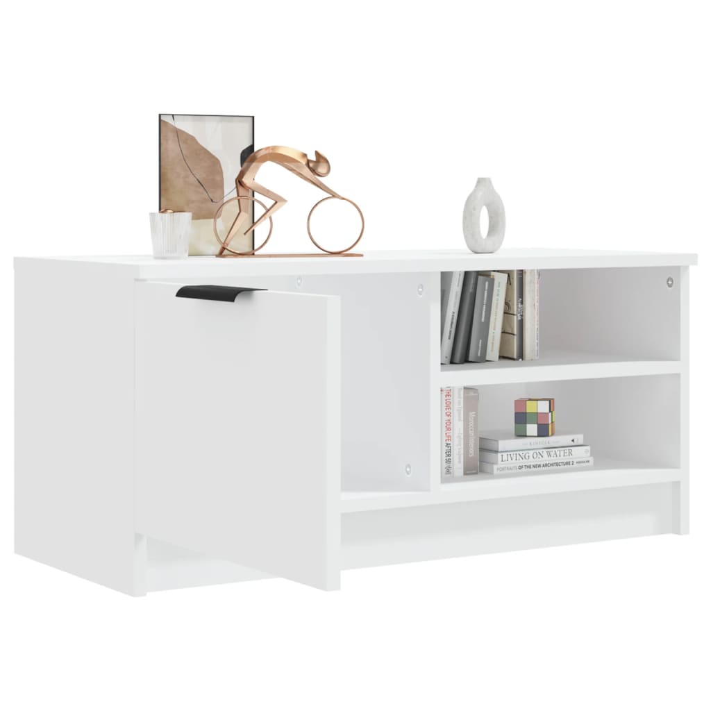tv-bord 80x35x36,5 cm konstrueret træ hvid