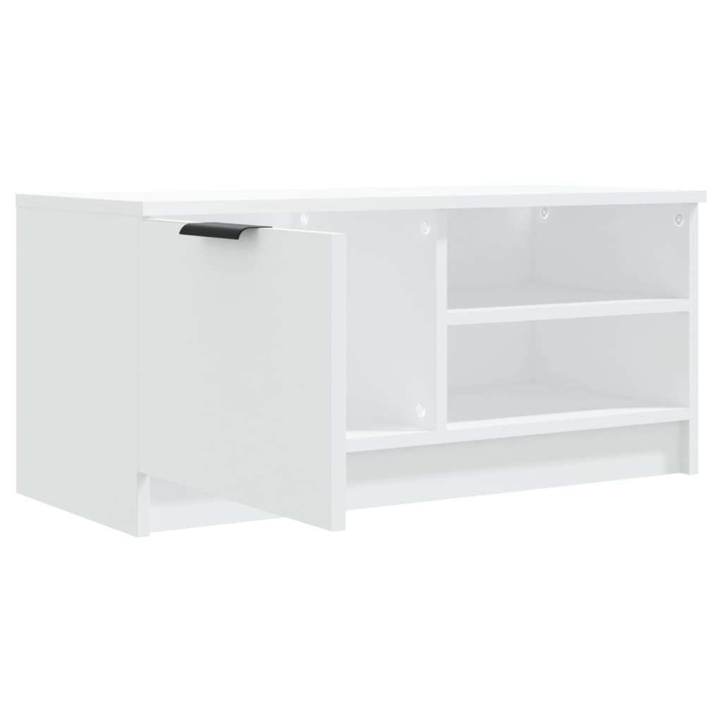 tv-bord 80x35x36,5 cm konstrueret træ hvid