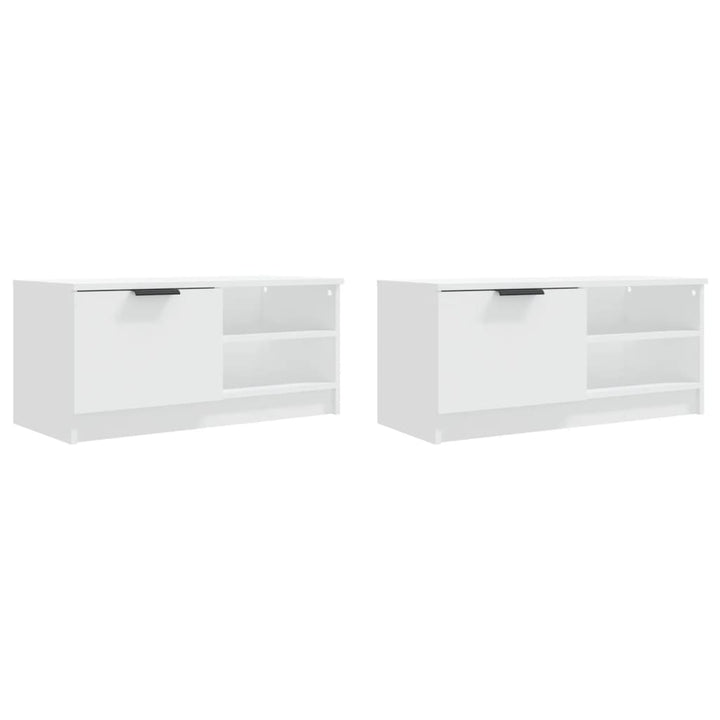 tv-borde 2 stk. 80x35x36,5 cm konstrueret træ hvid