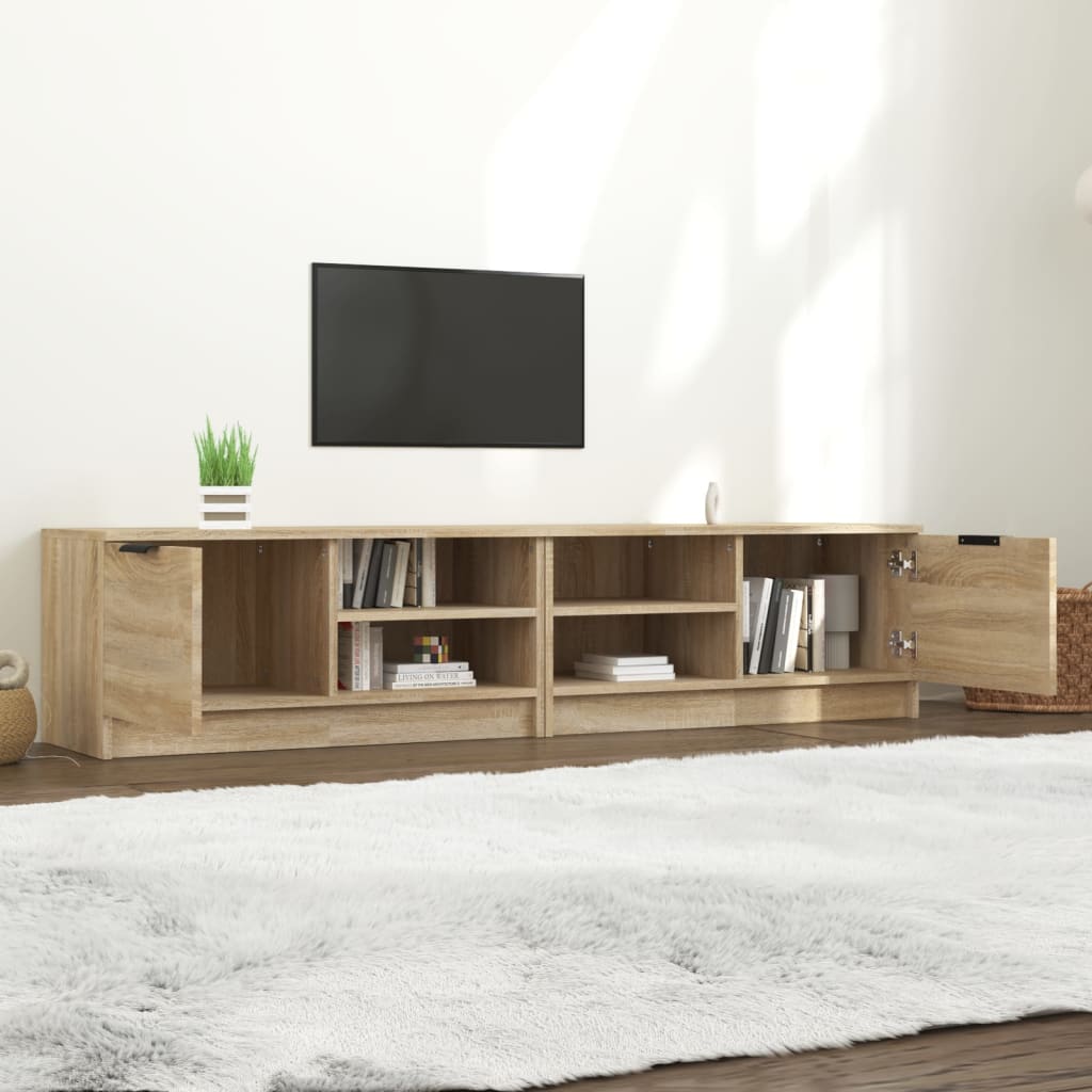 tv-borde 2 stk. 80x35x36,5 cm konstrueret træ sonoma-eg
