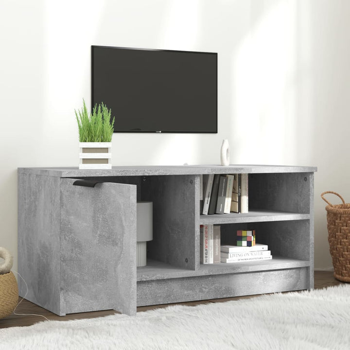 tv-bord 80x35x36,5 cm konstrueret træ betongrå