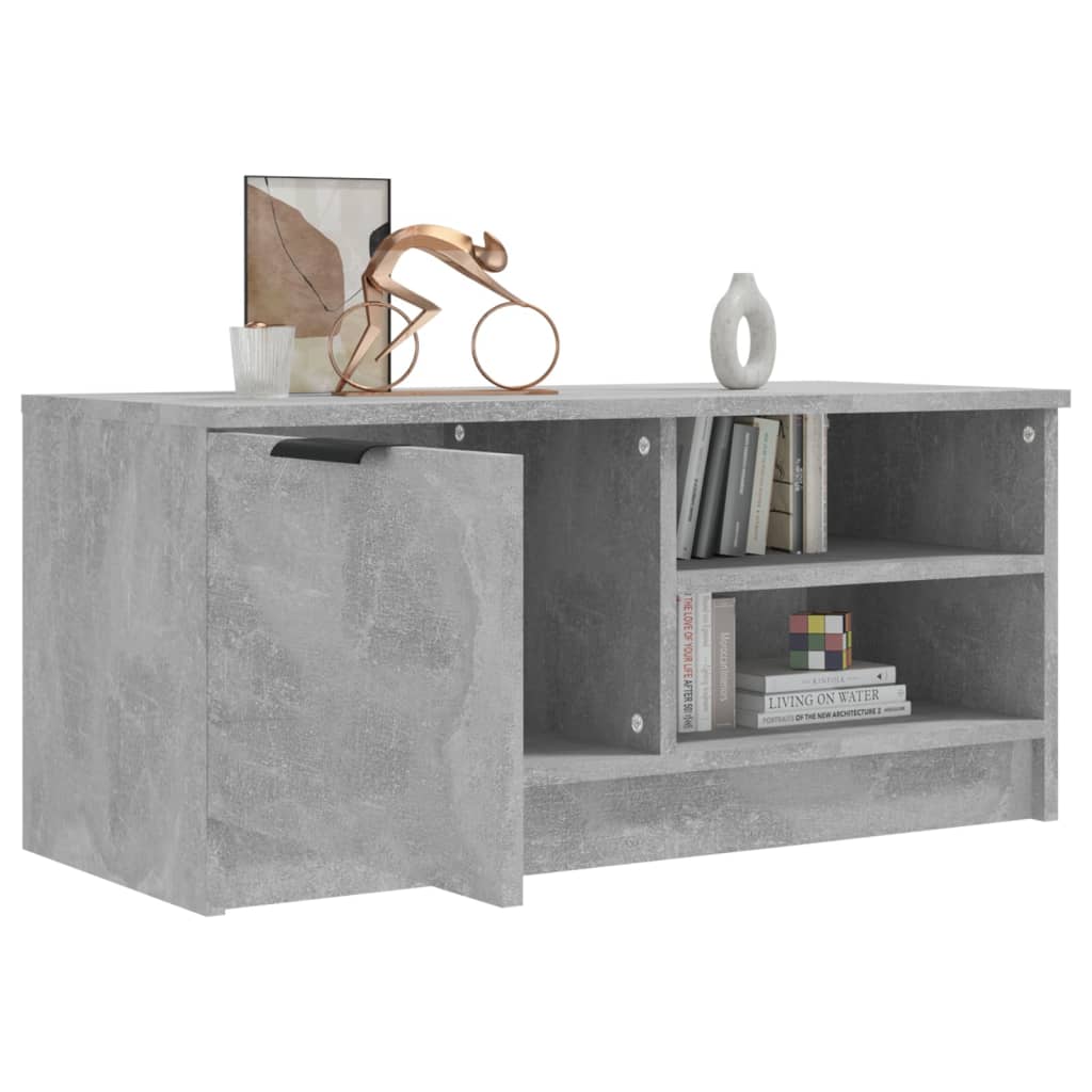 tv-bord 80x35x36,5 cm konstrueret træ betongrå
