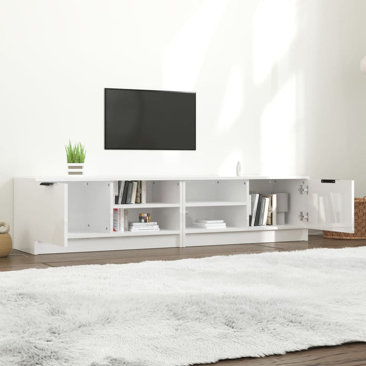 tv-borde 2 stk. 80x35x36,5 cm konstrueret træ hvid højglans