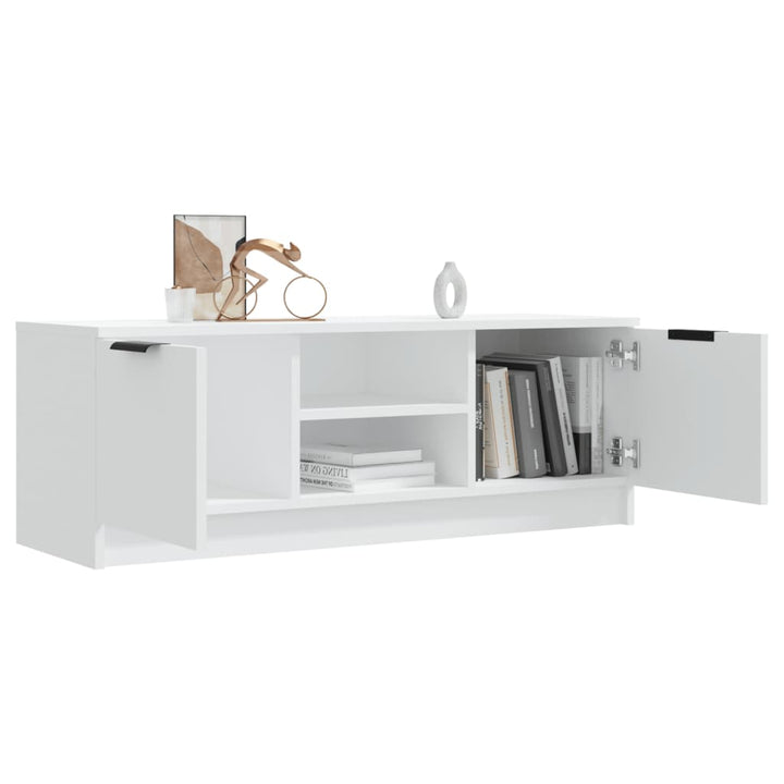 tv-bord 102x35x36,5 cm konstrueret træ hvid