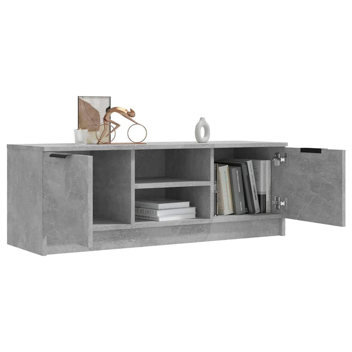 tv-bord 102x35x36,5 cm konstrueret træ betongrå