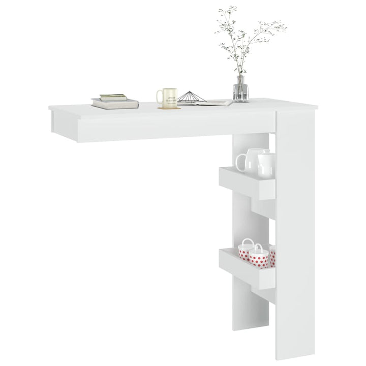 vægmonteret barbord 102x45x103,5 cm konstrueret træ hvid