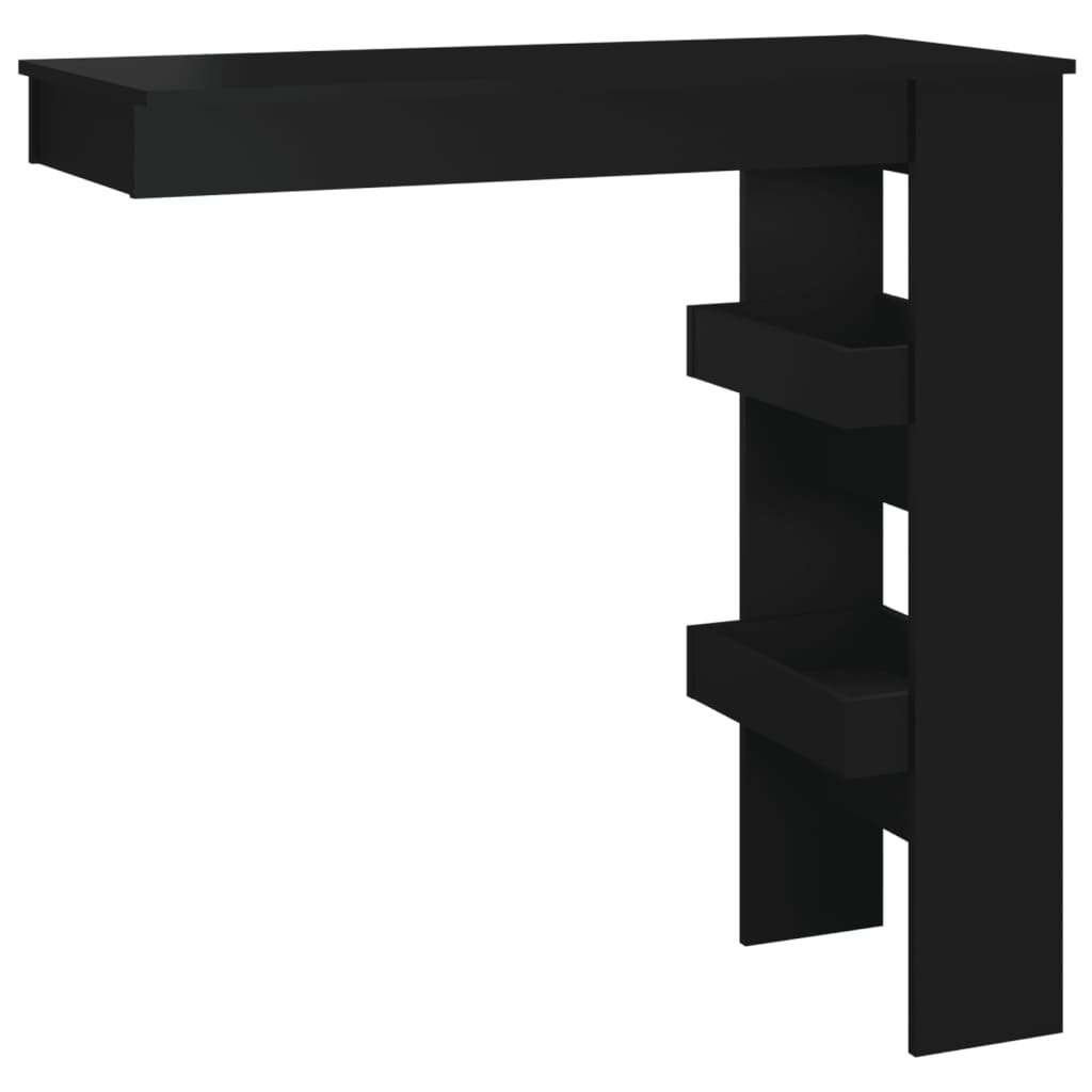 vægmonteret barbord 102x45x103,5 cm konstrueret træ sort
