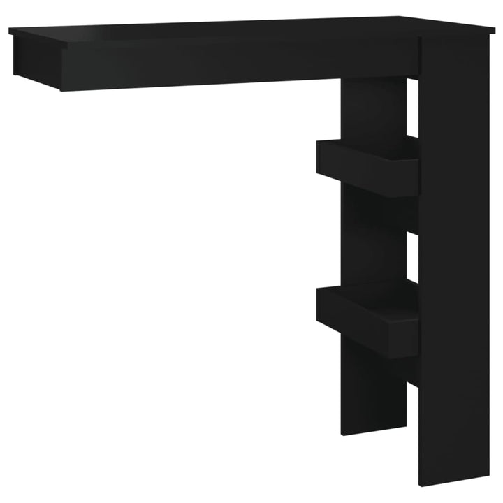 vægmonteret barbord 102x45x103,5 cm konstrueret træ sort