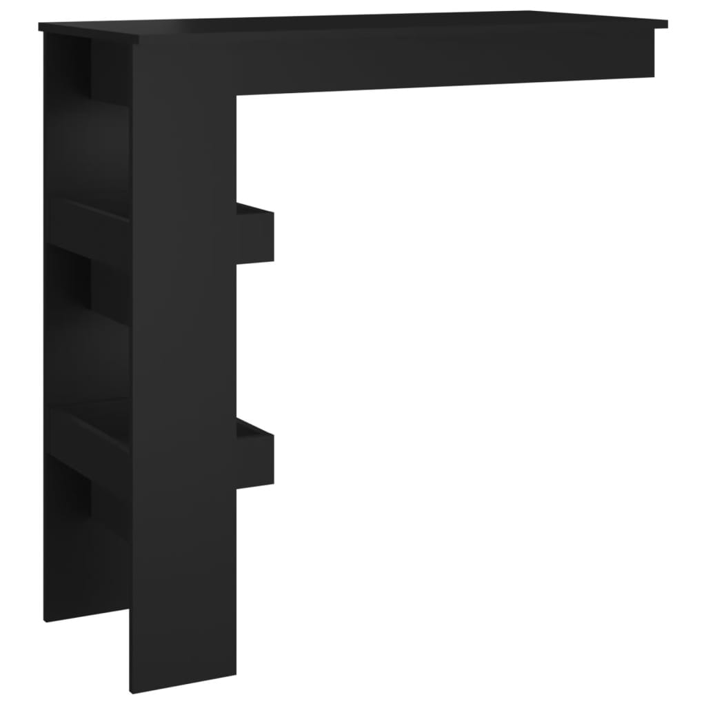 vægmonteret barbord 102x45x103,5 cm konstrueret træ sort