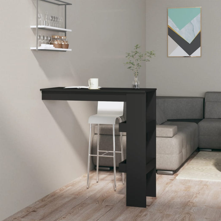 vægmonteret barbord 102x45x103,5 cm konstrueret træ sort