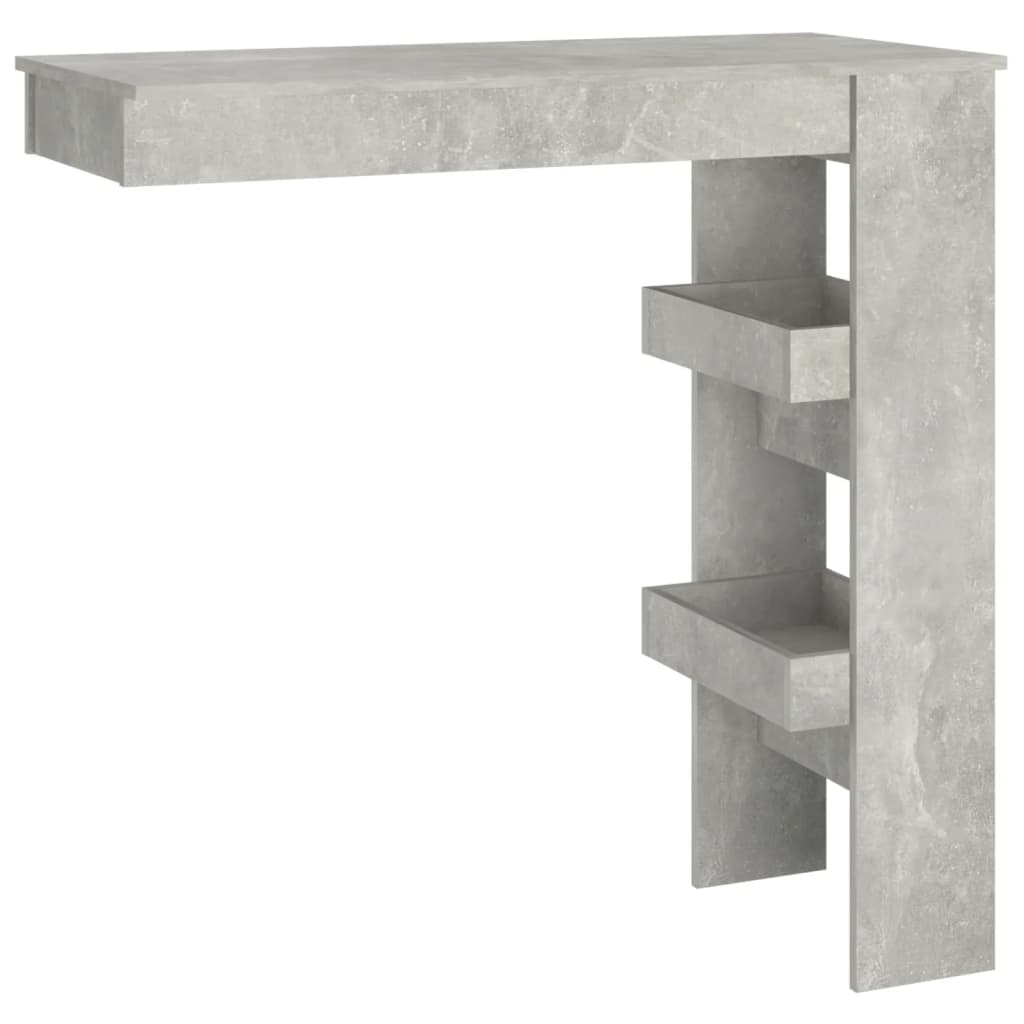 vægmonteret barbord 102x45x103,5 cm konstrueret træ betongrå