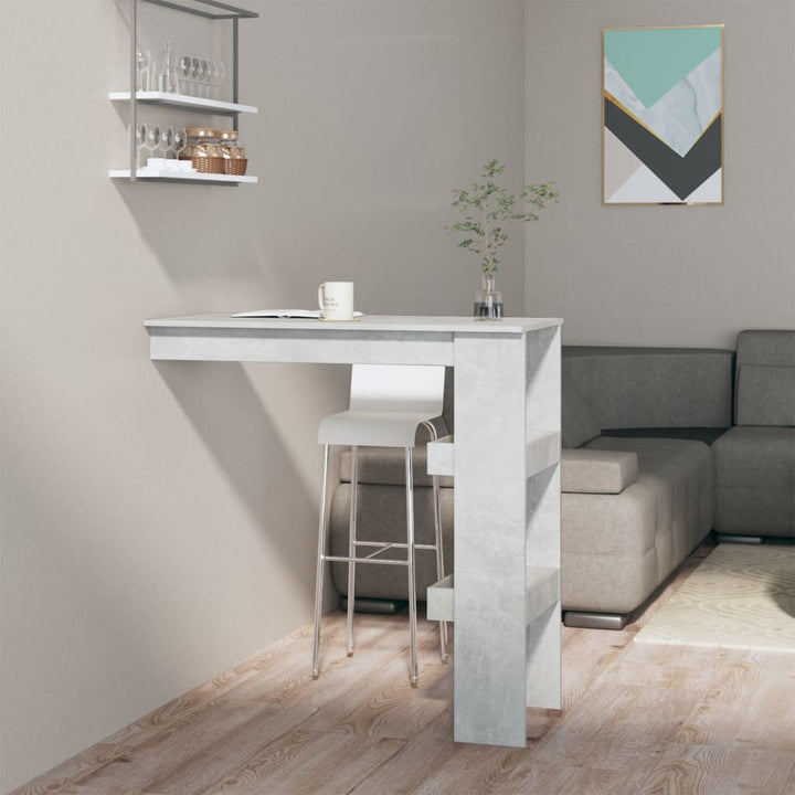 vægmonteret barbord 102x45x103,5 cm konstrueret træ betongrå