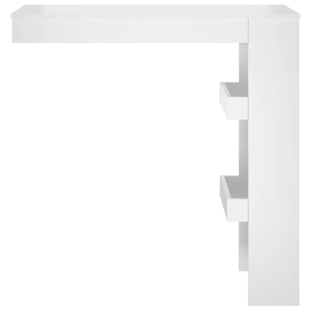 væghængt barbord 102x45x103,5 cm konstrueret træ hvid højglans
